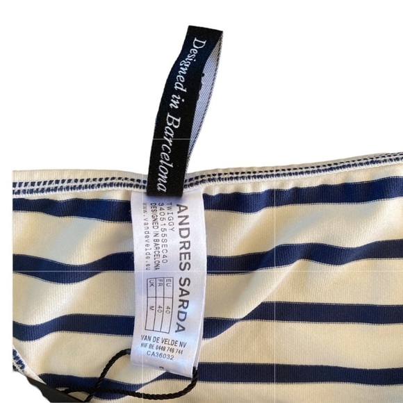 Andres Sarda Barcelona Twiggy Bikini Bottom NWT side Tie Striped - Picture 4 of 5